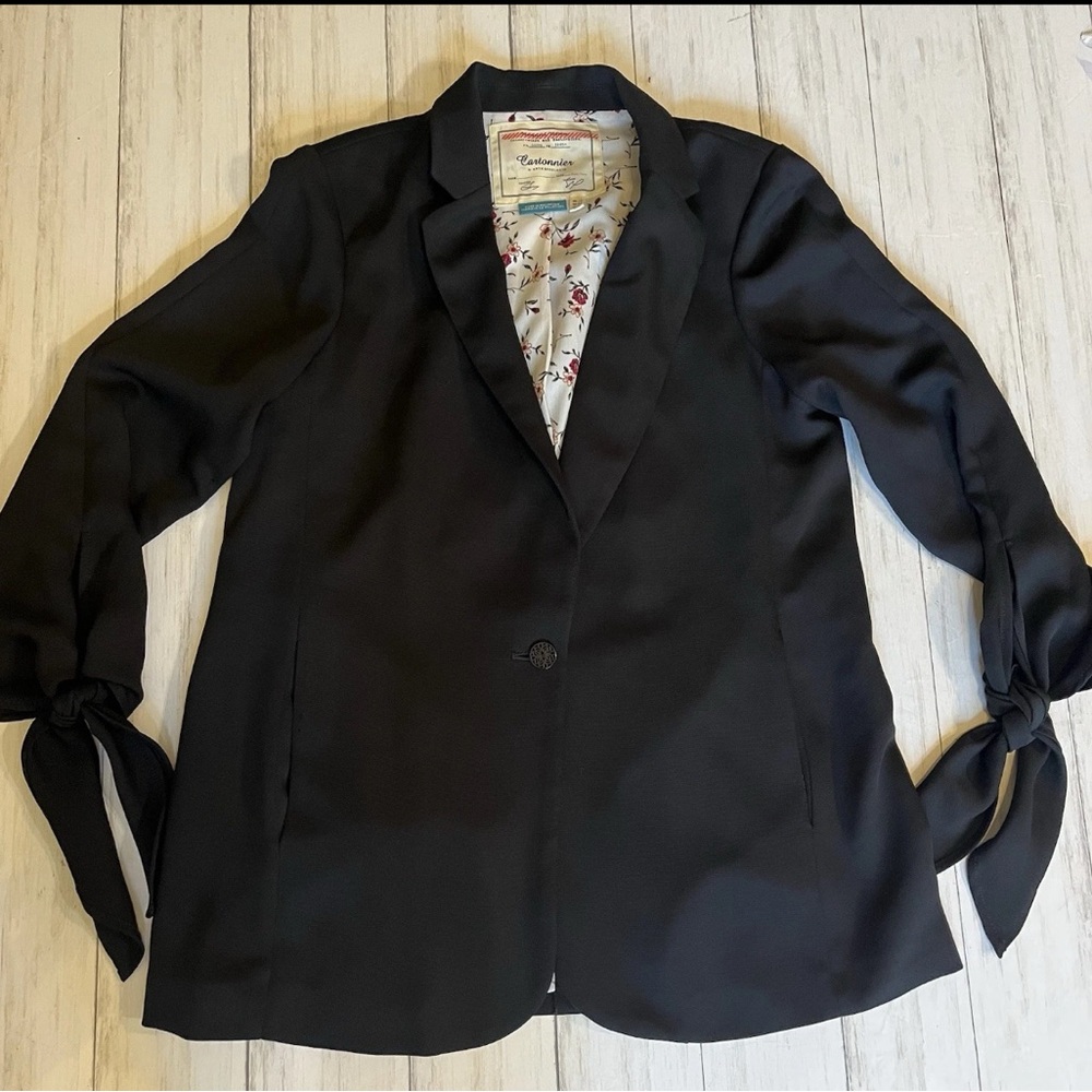 Anthropologie Cartonnier Tie Cuff Blazer